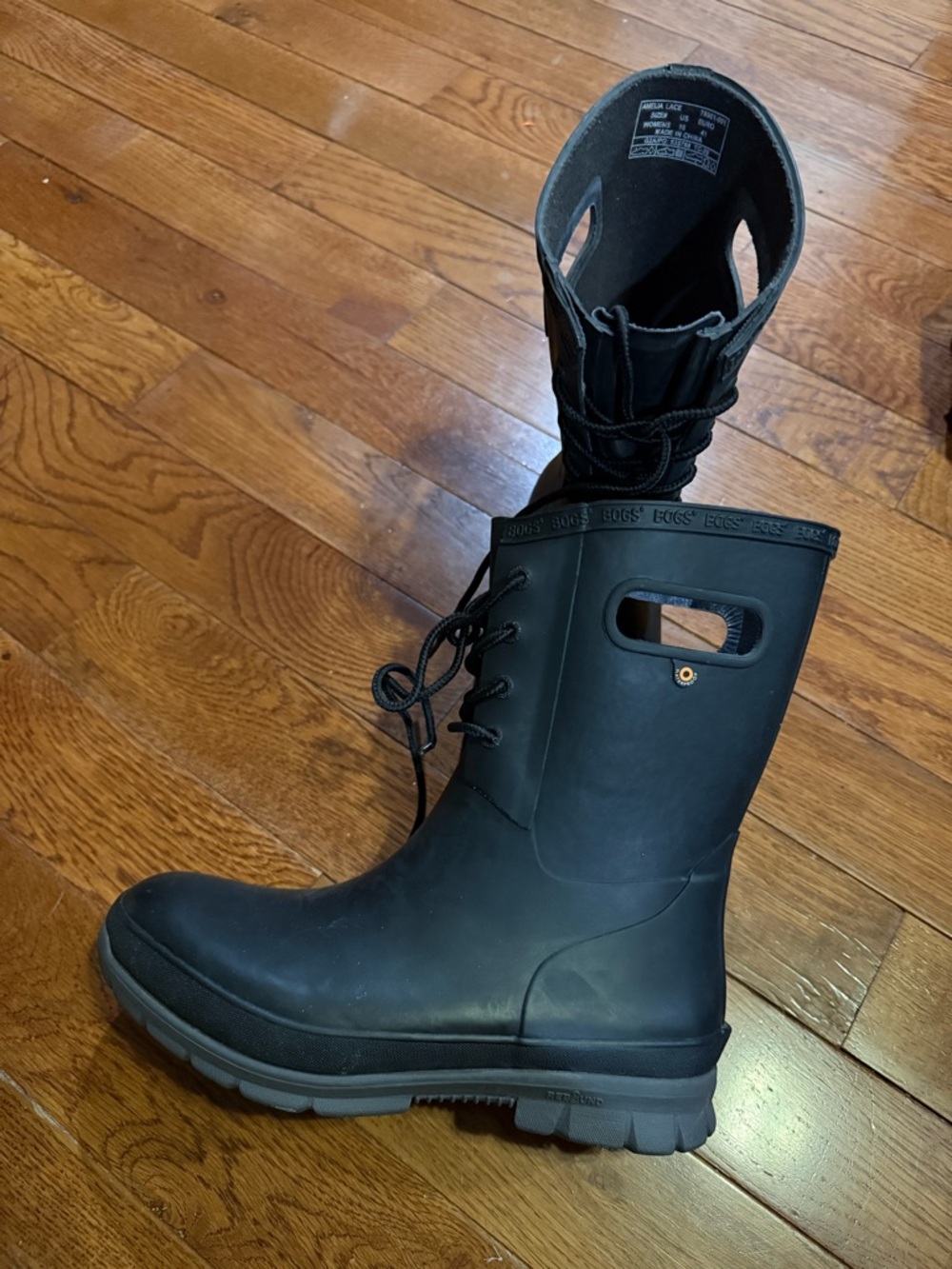 Women’s Bogs Amelia Black Lace-Up Mid-Calf Waterproof Boot